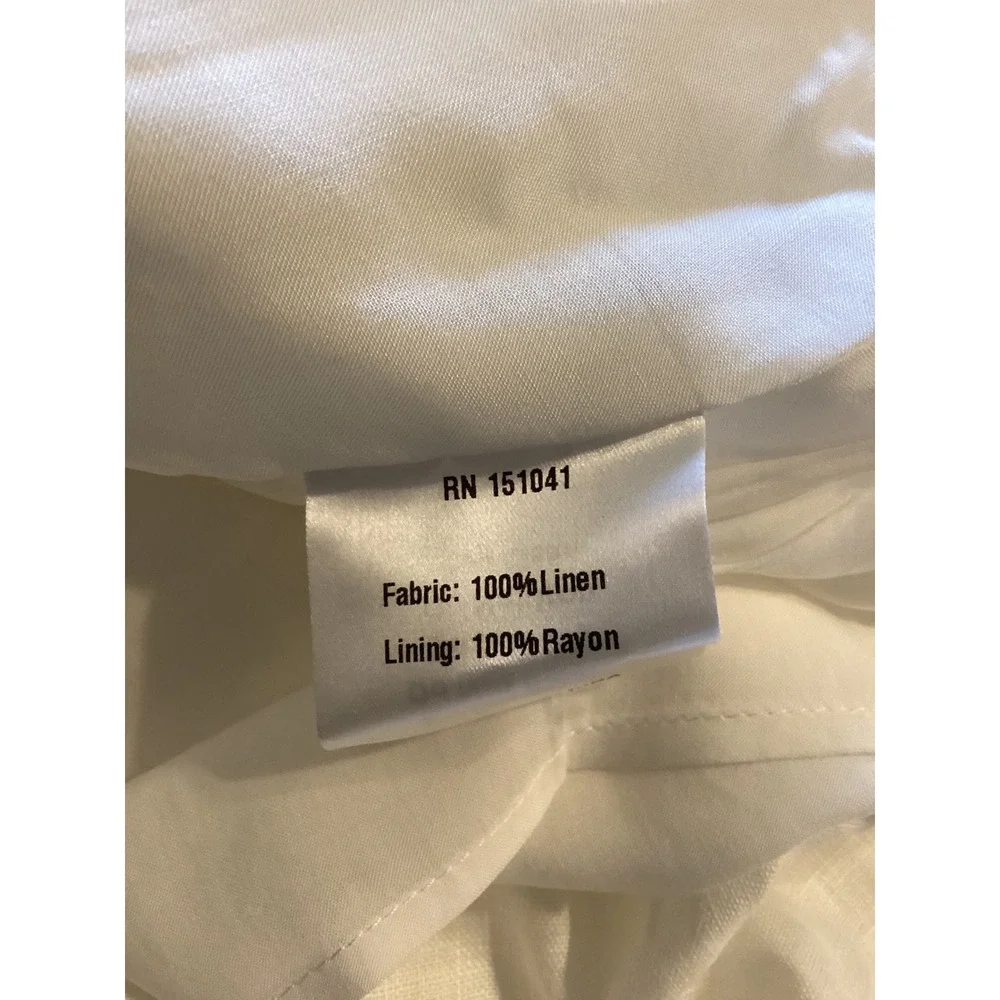 Few Moda CAARA White Linen Maxi Skirt Contrast Stitch High Waist Long Skirt
